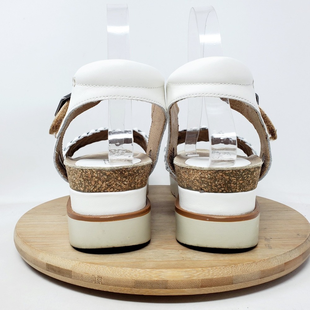 Josef Seibel Clea 16 Sandals Womens 41 White Leather Platform Straps Chunky Shoe - Picture 8 of 13